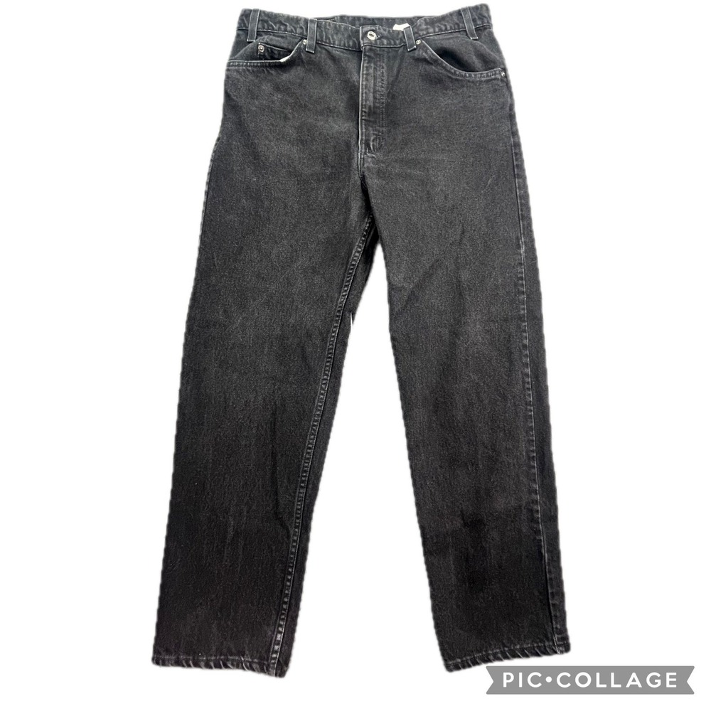 Levis Relaxed Fit Straight Leg Black Jeans Mens W38 L31 vintage USA White Tab